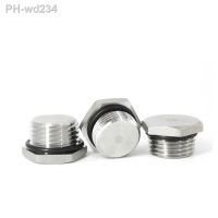 NPT BSPT Metric Male Thread 304 Stainless Steel Hex End Cap Outer Hexagon Solid Plug with Black O-ring Oil Water Pipe Fitting