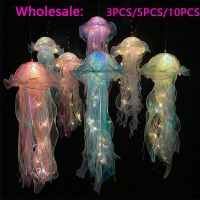 ✧ Wholesale Color DIY Jellyfish Lamp Lantern Mermaid Parti Light Girls Happy Under The Sea Theme Birthday Party Decor