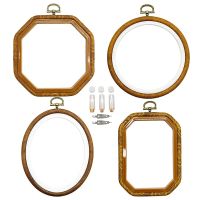 Multiple Shapes Embroidery Hoop Set Plastic Circle Hoop Rings for DIY Craft Sewing