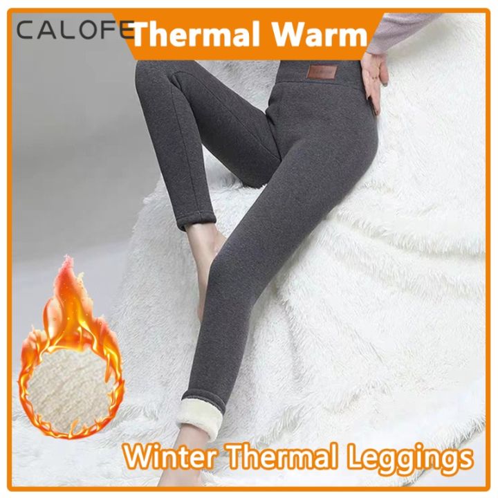Winter Warm High-waist Leggings Super Thick Elastic Tight Leggings  Windproof Lasting Warmth for Women Gray One Size 