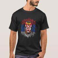 JHPKJSrbija Lion Head Flag Serbia Men T-Shirt Short Sleeve Casual 100% Cotton O-Neck Summer TShirts 4XL 5XL 6XL