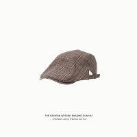 Autumn Men Newsboy hat Berets British Western Style Wool Advanced Flat Cap Classic Vintage Striped Beret