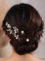 【YF】 6Pcs 10 Colors Handmade Wedding Bride Simple Pearls Rhinestones Hair Pins Prom Headpiece Clips Rhinestone Accessories