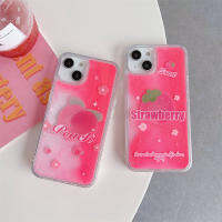 BBSummer เคสโทรศัพท์แอปเปิ้ลผลไม้ฟลูออเรสเซนต์ทรายเคลื่อนไหวใหม่14promax เหมาะสำหรับ iPhone 13แฟชั่น12/11