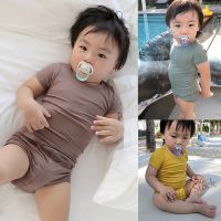 【Ready Stock】 ✙℡ C22 0-3 Years Old Childrens Pajamas Set Summer Baby Boys Girls Suits New Soft Cotton Short-sleeved Belly Protection High Waist Shorts Childrens Clothing