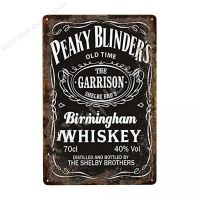 Vintage ป้ายดีบุก Peaky Blinders วิสกี้ป้ายโลหะโปสเตอร์ Retro Art Plaque Wall Decor สำหรับ Home Bar Pub Cafe ร้านอาหาร8X12นิ้ว