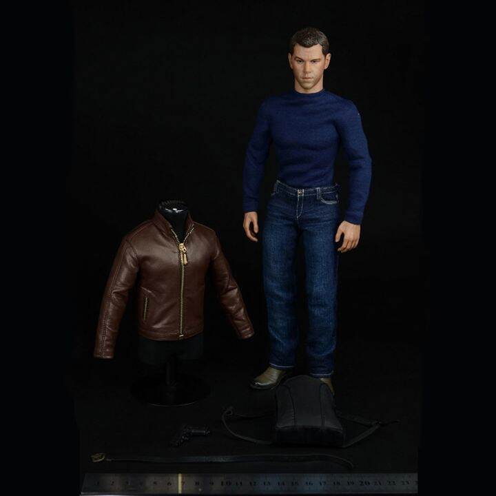 1-6-scale-matt-damon-male-man-agent-suit-leather-jacket-shirt-jeans-pants-accessories-clothing-clothes-set-12-inches-figures