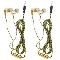 H-169 3.5mm MP3 MP4 Wiring Subwoofer Braided Cord, Universal Music Headphones with Wheat Wire Control