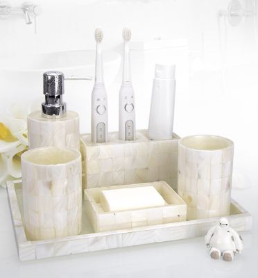 【jw】❄  Louças de resina sanitária concha europeia sabão líquido porta escova dentes decoração para