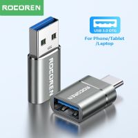 Rocoren USB อะแดปเตอร์ OTG Type C USB ตัวผู้ USB แปลงสำหรับ MacBook ผู้หญิง3.0 S22 Samsung S20 Android TypeC USB C ขั้วต่อ OTG