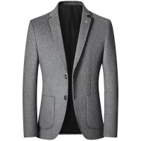 ZZOOI 2022 new autumn and winter mens woolen suit casual small suit business mens jacket single suit mens top