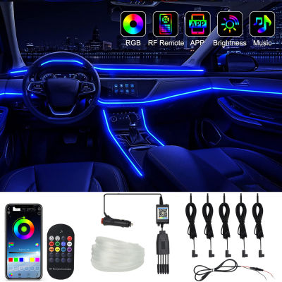 DC12V Car Interior Neon RGB Led Strip Lights&nbsp;256 IN 1 Bluetooth APP Music Control &nbsp;Decorative Lights Atmosphere ambient Lamp