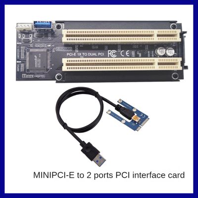Mini Pci-E to Dual Pci Express X1 to Dual Pci Riser Card High Efficiency Adapter Converter Black for Desktop Pc Asm1083 Chip