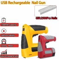 Electric Tacker Stapler Wireless Nail Gun Furniture Staple Gun For Frame Staples Woodworking USB Rechargeable With 2500Pcs Nail
