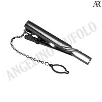 ANGELINO RUFOLO Tie Clip ดีไซน์ Black Paragon เข็มหนีบเนคไทโรเดียมคุณภาพเยี่ยม ตัวเรือนสีดำ