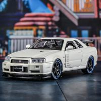 Maisto 1:24นิสสัน Skyline GT-R R34ล้อแม็กรถสปอร์ตรุ่น D Iecast โลหะของเล่นยานพาหนะจำลองงานอดิเรกของสะสมเด็ก Gifts888