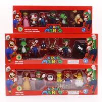 6Pcs/lot 3-7cm Super Mario Bros Figure Dolls Set Luigi Kong for Kids Birthday Gifts