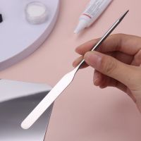 【YF】 1PC Double-head Stainless Steel Scraper Makeup Toner Spatula Tools Color Mixing Nail Glue Stick