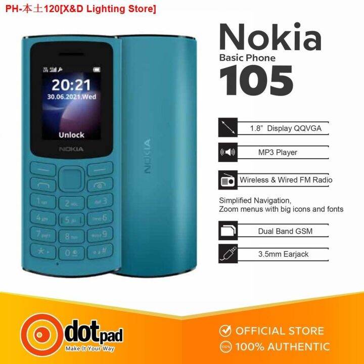 Original Nokia 105 Keypad Dual Sim 1020 MAh Basic Mobile Phone Wireless ...