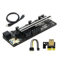 PCI-E Riser VER010X Profesional สำหรับ Express 1X 4x 8x 16x Extensor PCI E USB Riser GPU 6Pin การ์ด SATA 15pin สำหรับ BTC Miner