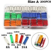 200 PCS Fuse Ceramic Continental Fuses Assorted 5/8/16/25/40AMP Kit With Box Car Blade Bakelite Auto Electrical Circuitry Parts