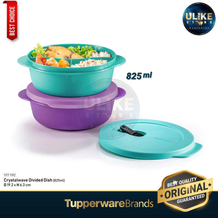 TUPPERWARE CrystalWave Divided Dish (825ml) / Lunch Box / Tupperware