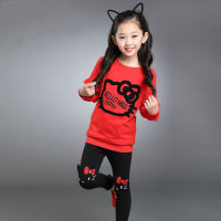 2019 New spring Girls clothes Sets Cartoon Korean Lovely Embroidery Children Tracksuit kids clothing suit baby t shirt+pant 2pcs