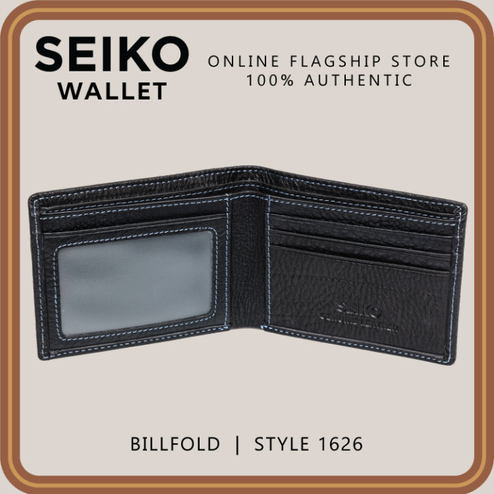 Seiko Wallet Genuine Leather Billfold Original Authentic for Men Black 1645  - UNBOXING 4K 60 FPS 