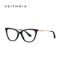 VEITHDIA กรอบเลนส์ตาแมวแฟชั่นใหม่โลหะ + แผ่นป้องกันแสงสีฟ้าใหม่กรอบเลนส์ BJ9212ผู้หญิง