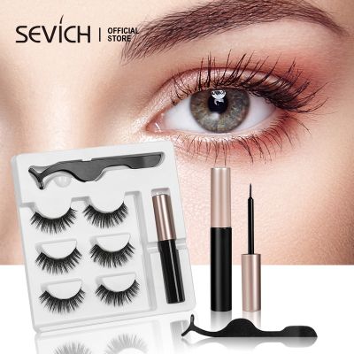 SEVICH Magnetic Eyelash Set Artificial Magnet Mink Eyelashes 3 Pairs