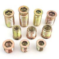 Hot Sale 50pcs Furniture Embedded Insert Nut M6 M8 M10 Carbon Steel Metric Thread Hexagon E-Nut for Wood Bed Sofa Screw Fastener