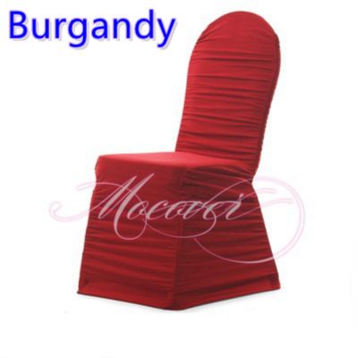 Burgandy Colour Ruffled Universal Chair Cover Ruched Chair Cover Lycra Pleated Cover Chair Wedding Decoration Wholesale