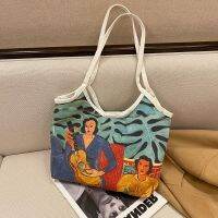 COD DSFGERERERER 2021 New Oil Painting Canvas Bag Large-capacity Handbag Small Fresh Art Shoulder Bag Women