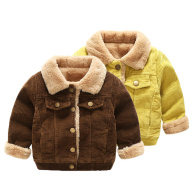 IENENS Winter Kids Boys Girls Coats Fashion Velvet Button Warm Tops thumbnail