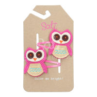 SATI-กิ๊บติดผม-1ST. OWL/L PINK SNAP CLIP-FCA006