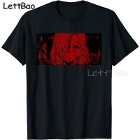 Grunge Sad Anime T Shirt Print Tshirt 100 Cotton Cute Short Sleeves Tees Japanese Style T 100% Cotton Gildan