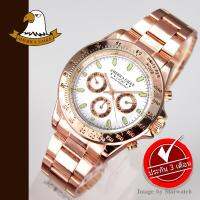 AMERICA EAGLE นาฬิกาข้อมือสุภาพบุรุษ สายสแตนเลส รุ่น AE017G - Pink Gold/White