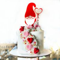 【CW】 2023 Merry Christmas Cake Topper Red Santa Claus Acrylic Happy Birthday Cake Topper Kids Christmas Gifts Xmas Dessert Decoration