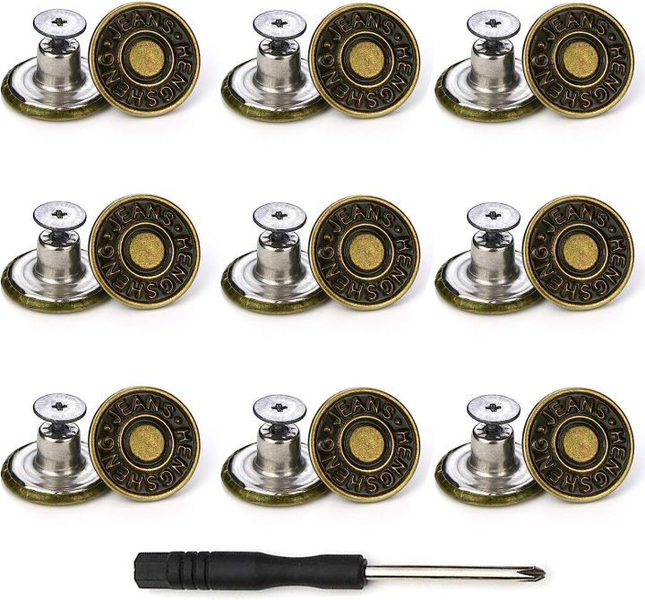 Jeans Buttons Replacement Kit, Metal Button Sewing Jeans