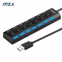 MZX 7พอร์ต USB 2.0ตัวรวมช่องสัญญาณฮับเครื่องแยกอเนกประสงค์ฮับอะแดปเตอร์หลายตัวขยาย3.0 3 0 2ส่วนขยายพร้อมสวิตช์พีซี