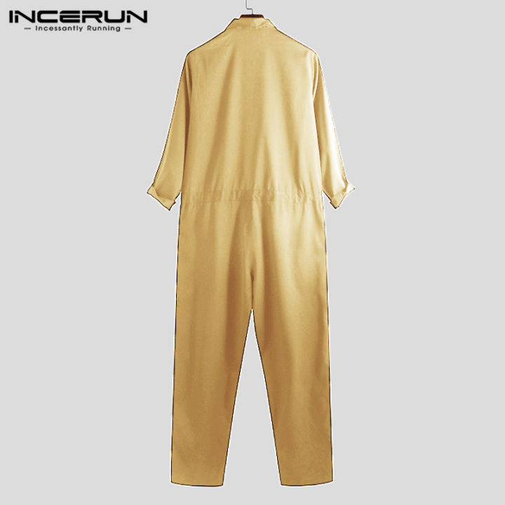 เสื้อแขนยาวสำหรับผู้ชาย-incerun-จั๊มสูทกางเกงกางเกงคาร์โก้มีเชือกรูดชุดจั๊มสูท-ลดล้างสต๊อก-3