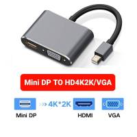 MiNi DP to HDMI 4KX2K/VGA 2 In 1converter DisplayPort to VGA adapter for Apple laptop macbook Air / Pro connection projector TV monitor