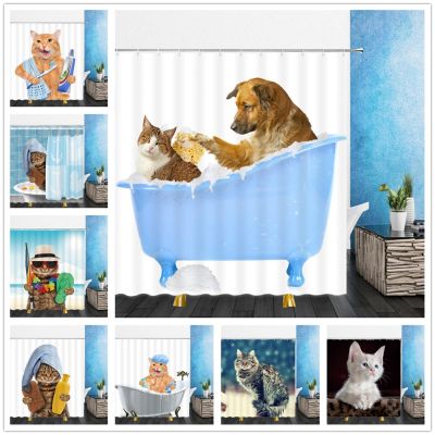 【CW】❄❀✿  Shower Curtains Dog Pattern Print Kids Polyester Curtain Set With