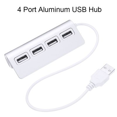 Portable 4 Port Aluminum USB Hub With 11 Inch Shielded Cable Electronic Equipment For IMac MacBooks PC And Printers USB Hubs