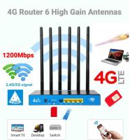 4G เราเตอร์ ใส่ซิม ปล่อย Wifi Indoor &amp; Outdoor, 6 External High Gain Antennas, Home High-Performance