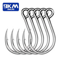 9KM ตะขอตกปลา 25 ชิ้นตกปลา Jigging ตะขอปลาคาร์พ Eye Worm Barbed Inline Hooks น้ำเค็มสูงคาร์บอนเหล็กอุปกรณ์ตกปลา-hexinge