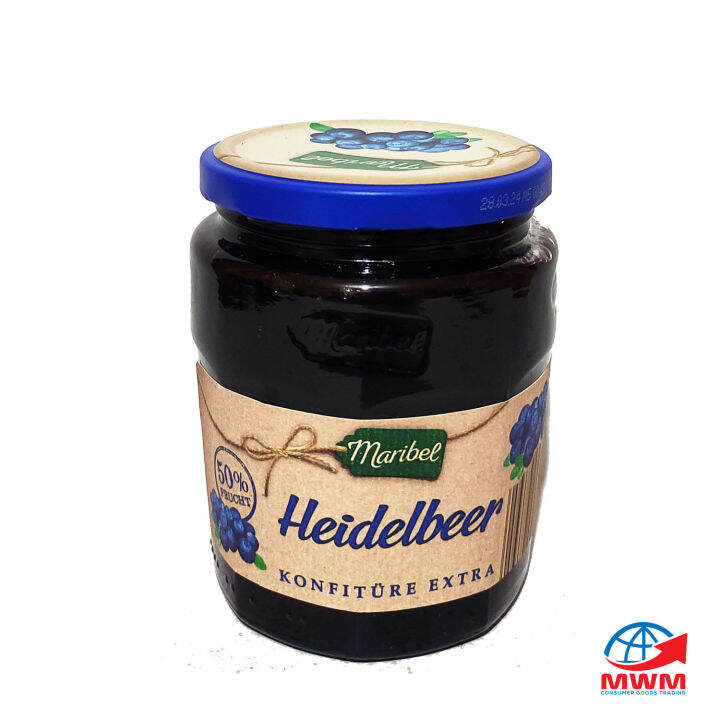 BLUEBERRY JAM IMPORTED MARIBEL HEIDELBEER KONFITÜRE EXTRA BLUEBERRIES ...