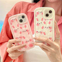 เคสโทรศัพท์กระต่ายน่ารักสำหรับ iPhone14Promax เคสฟองสีชมพูสำหรับ iPhone12Pro เคสโทรศัพท์กระต่ายสเตอริโอสำหรับ iPhone11 เคสหนังสีขาวสำหรับ iPhone13Pro ซิลิโคนแม็กซ์ป้องกันการตกขอบโทรศัพท์ Soft สำหรับ iPhone14Pro