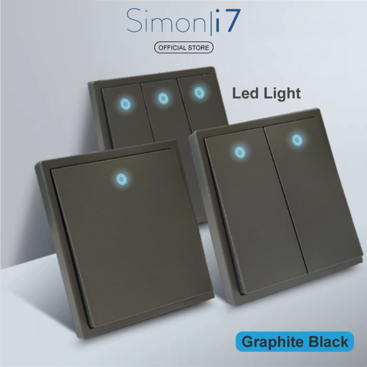Simon i7 Series LED Switch / Switches & Socket Outlet (GRAPHIC BLACK