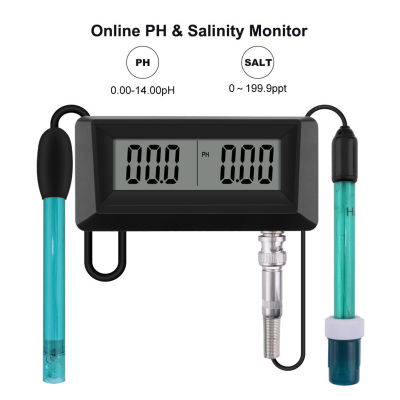 RCYAGO 3 in 1 เครื่องวัดค่า pH เครื่องวัดความเค็มน้ำ ตู้ปลา ตู้ปลา PH ตัววัดค่าphน้ำบ่อปลา ลดค่า ph ในบ่อกุ้ง 0 ~ 199.9 ppt เครื่องวัดความเค็มในอาหาร
